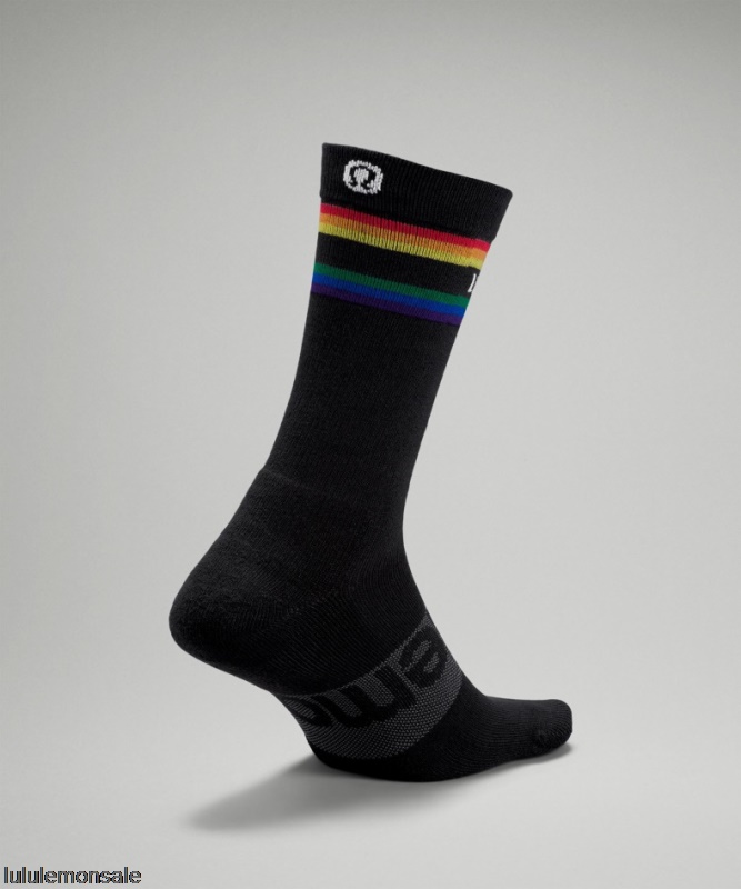 Lululemon Deutschland DELULU908 | Schwarz Daily Stride Crew Sockenstreifen